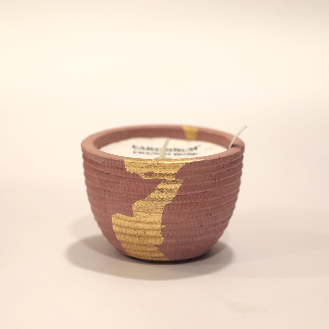 French Rose | Cement Pot Candle