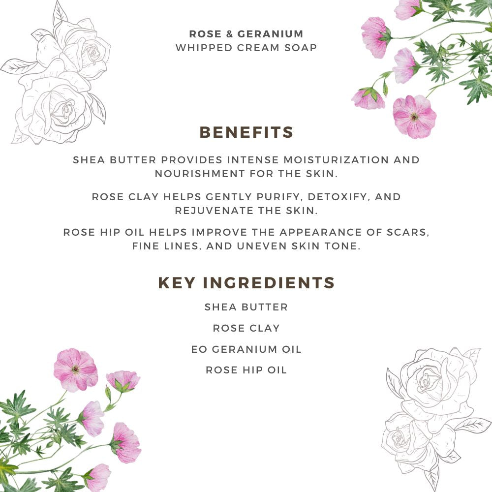 Rose & Geranium | Whipped Cream Soap