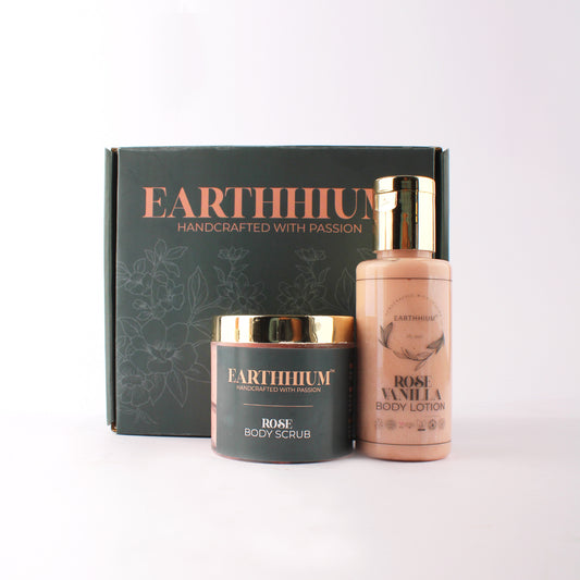 Rose Body Scrub & Rose Vanilla Body Lotion
